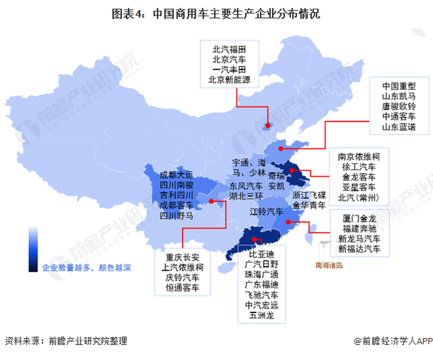 年中国商用车行业区域市场竞争格局分析 企业主要布局地-爱普搜汽车